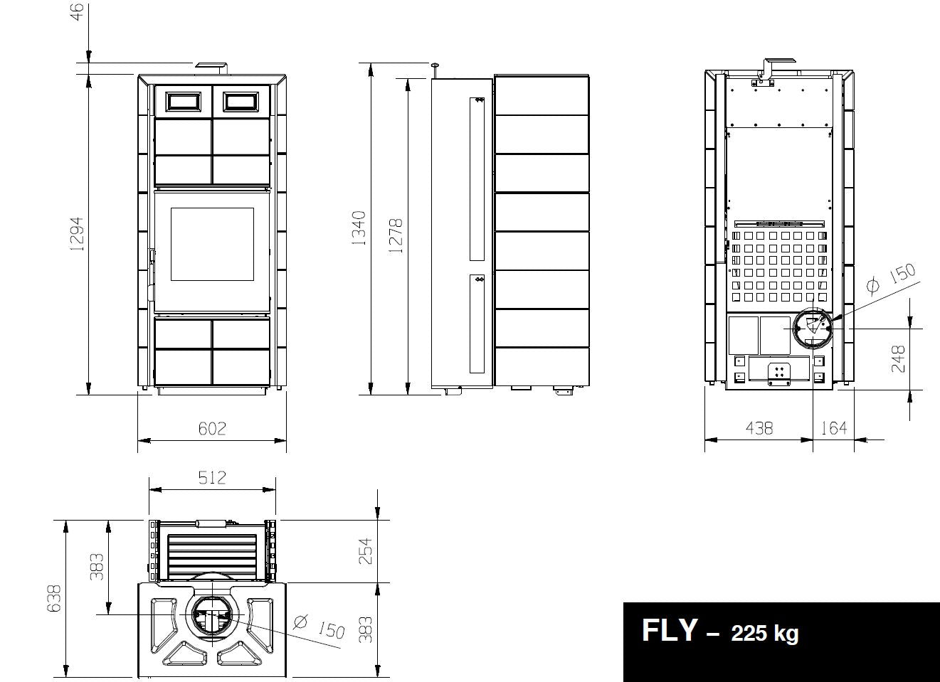 La Nordica Cleo Combi Fly Kombinationsofen Holz Pellets 6 kW