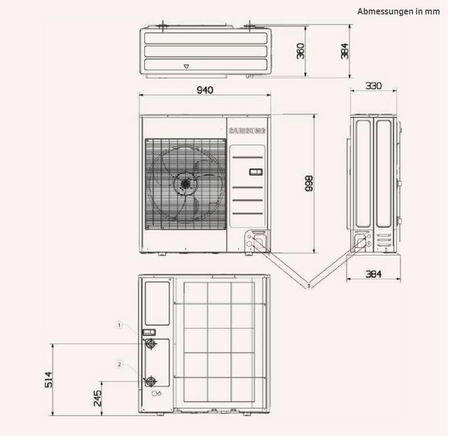 SAMSUNG | Luft-Wasser-Wärmepumpen-Set WPLW-Hub Mono-8-200-Außeneinheir