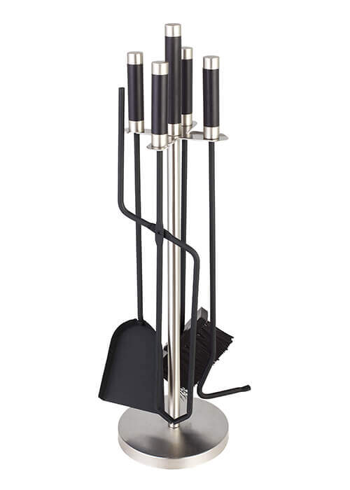 Elegantes TermaTech Kaminbesteck 11 | 90-177 mit Rundstaender, Schaufel, Besen, Zange und Schuerenhaken | Klimaworld.com
