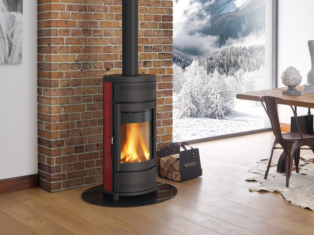 Holzofen Serie Top Design Helga Bordeaux 6,7kW