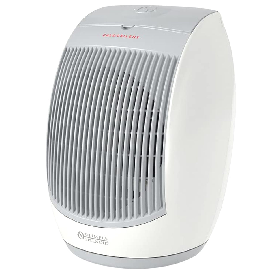 Olimpia Splendid Elektro-Heizluefter CALDOSILENT ECO in Weiss mit grauem Gitter und abgerundetem Gehaeuse | Klimaworld.com
