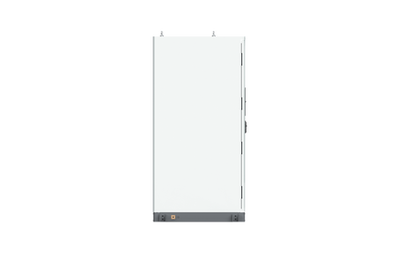 Weißer SolaX AELIO B100 Batterieschrank mit Wechselrichter X3-AELIO-50K Seitenansicht von links | Klimaworld