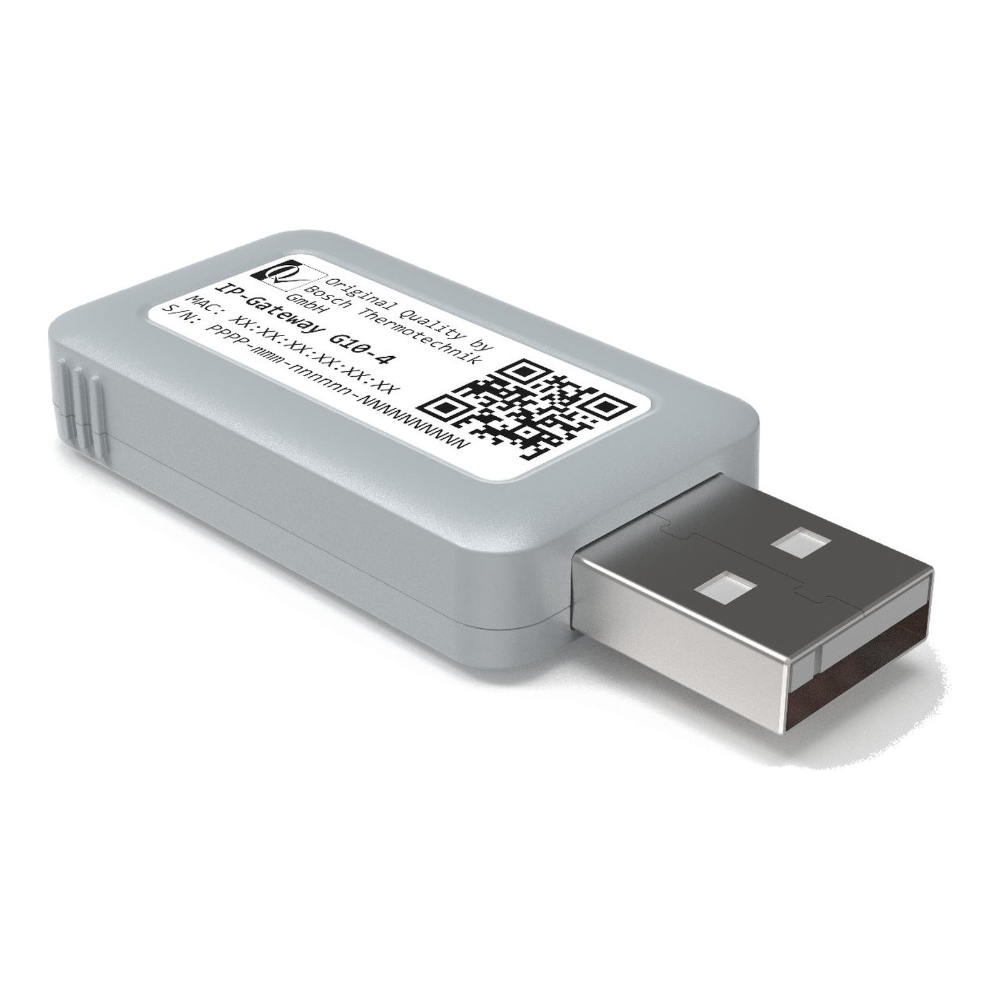 grauer IP-Gateway Stick G 10-4 von Bosch mit QR-Code | Klimaworld.com