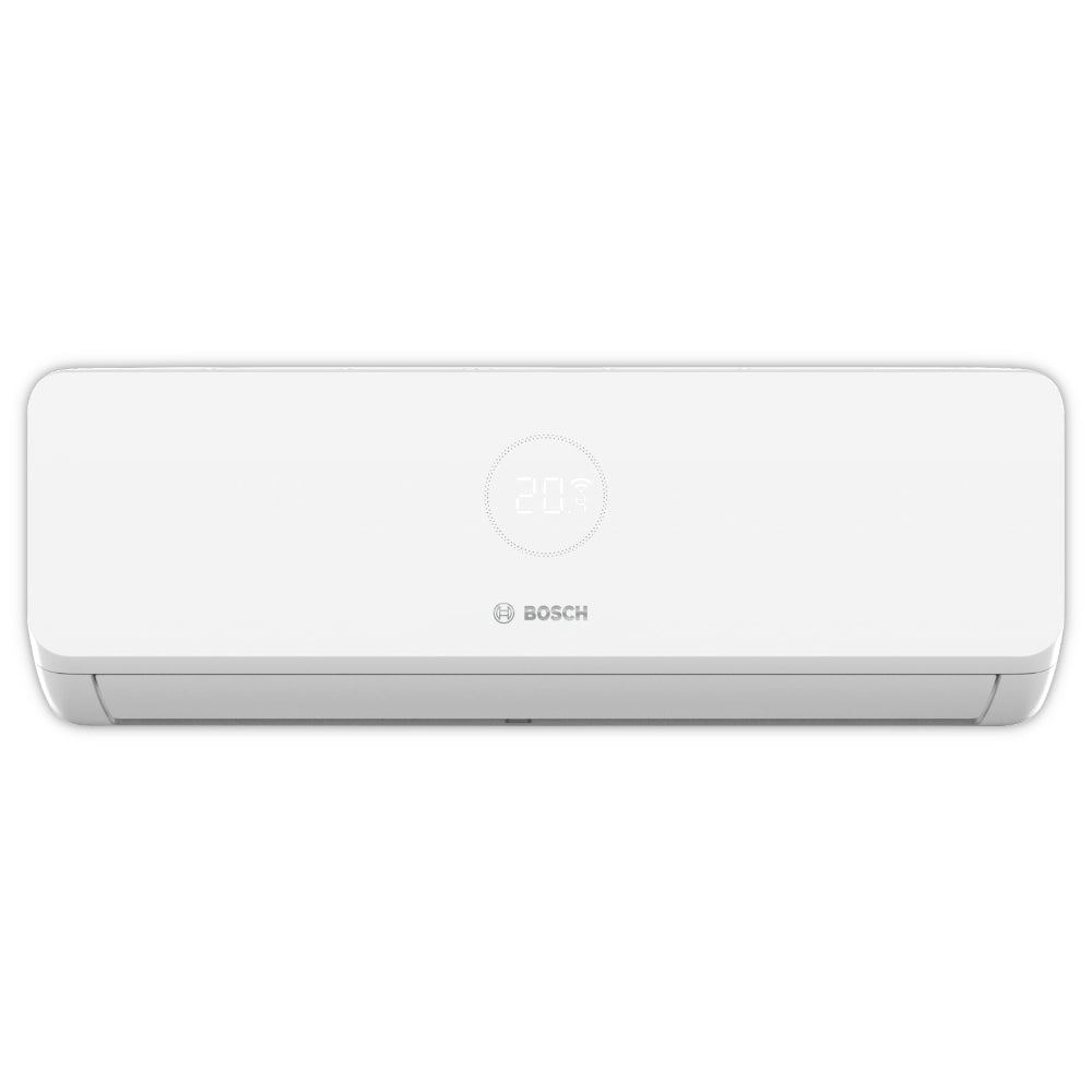Bosch Klimaanlage Wandgeraet CL WE weisses Wandgeraet mit runder LED Anzeige mittig und abgerundeten Seiten | Klimaworld.com