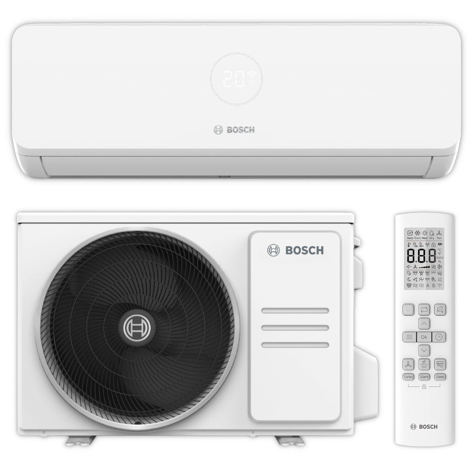 Bosch Klimaanlage CL3200iU WE 35 Set mit weissem Innen- und Aussengeraet sowie Fernbedienung | Klimaworld.com