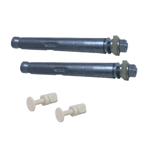 Buderus Rohwand Adapter Set fuer Schnellkonsole FMS FEX: zwei Metallanker mit Muttern und zwei helle Kunststoffschrauben | Klimaworld.com
