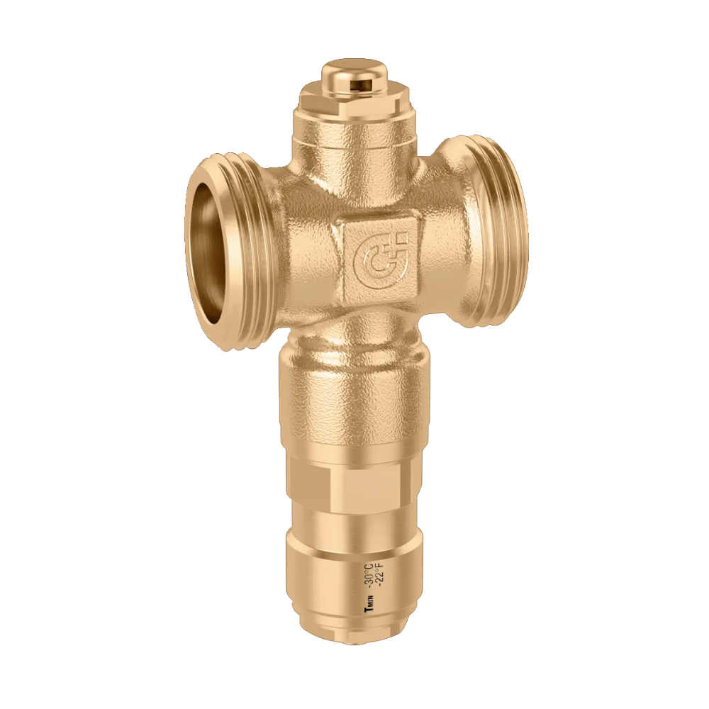 CALEFFI Frostschutzventil iStop® bis 90 °C 108602, Messingventil in T-Form mit zwei Gewindeanschluessen | Klimaworld.com
