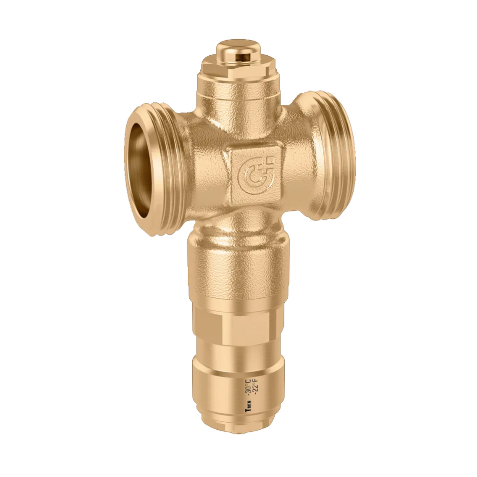 CALEFFI Frostschutzventil iStop® bis 90 °C 108602, Messingventil in T-Form mit zwei Gewindeanschluessen | Klimaworld.com
