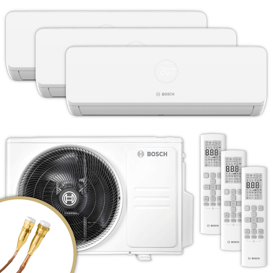 Bosch Multisplit Klimaanlage | Climate 5000 M | 2x2,6 kW + 3,5 kW | Quick-Connect