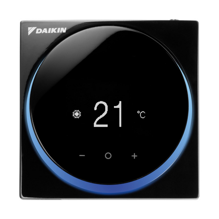 schwarze Kabel-Touch-Fernbedienung von Daikin mit Temperaturanzeige | Klimaworld.com