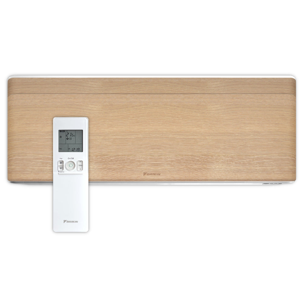 Daikin Stylish FTXA-DP Light Wood Wandgeraet in heller Holzoptik mit weisser Display-Fernbedienung | Klimaworld.com