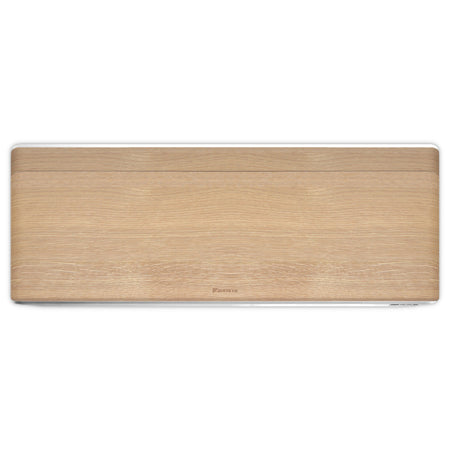 Daikin Stylish FTXA-DP Light Wood Wandgeraet mit heller Holzfront, schmalem weissem Rand, abgerundet und Logo | Klimaworld.com
