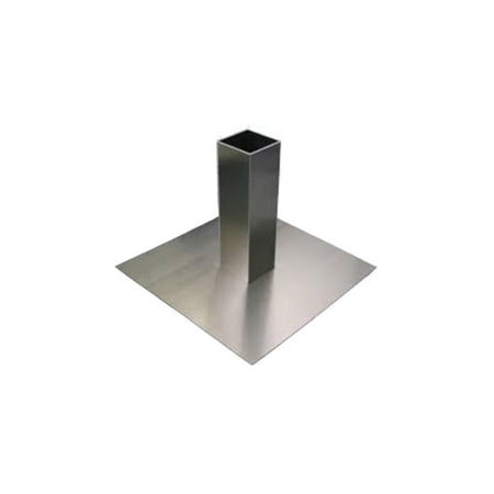 FDF-05 Flachdachfuss: Metallplatte mit mittigem, hohlem Vierkantrohr aus Aluminium | Klimaworld.com
