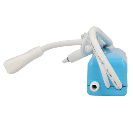 Aspen Silent+ Mini Aqua mit blauem Gehaeuse, weissen Schlaeuchen und blauen Befestigungsteilen | klimaworld.com