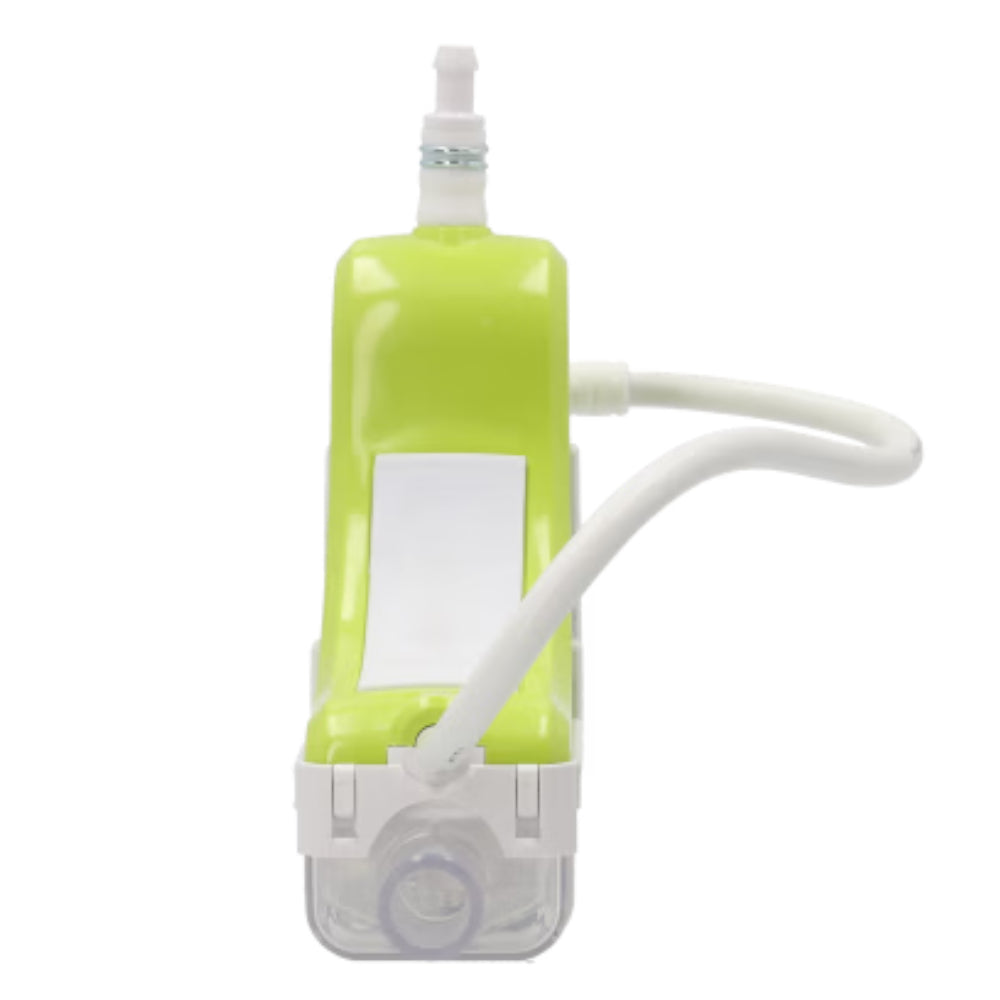 Aspen Silent+ Mini Lime Vorderansicht mit limegruener Pumpeneinheit, transparentem Gehaeuse und Schlauch | klimaworld.com