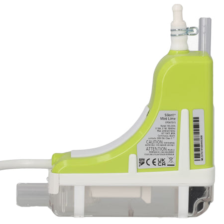 Aspen Silent+ Mini Lime Pumpeneinheit in Limegruen mit transparentem Gehaeuse und weissem Schlauch | klimaworld.com