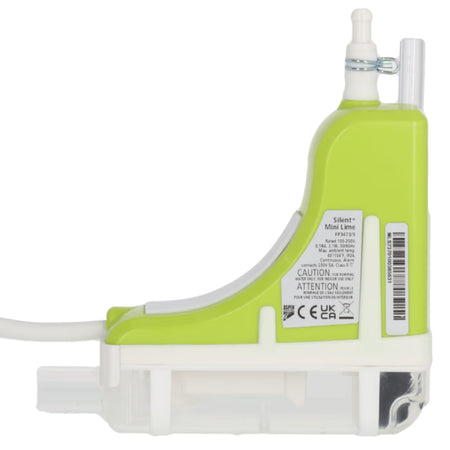 Aspen Silent+ Mini Lime Pumpeneinheit in Limegruen mit transparentem Gehaeuse und weissem Schlauch | klimaworld.com