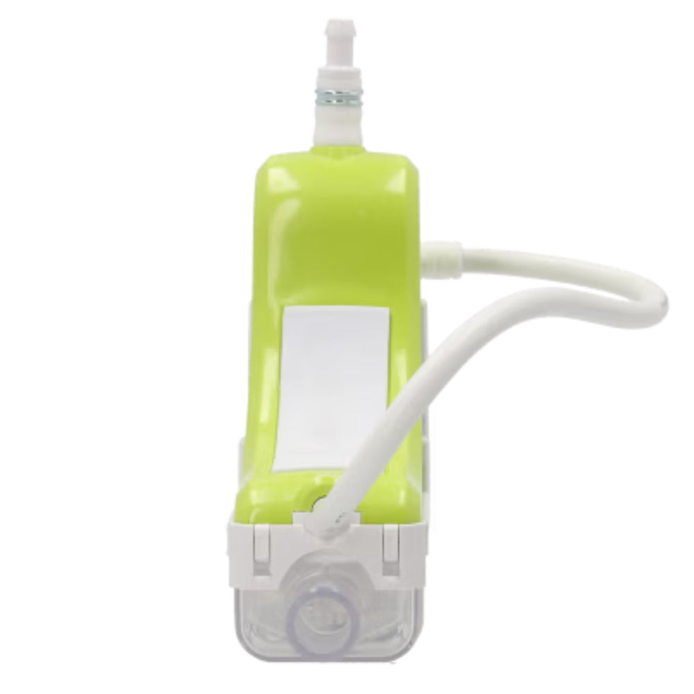 Aspen Silent+ Mini Lime Vorderansicht mit limegruener Pumpeneinheit, transparentem Gehaeuse und Schlauch | klimaworld.com