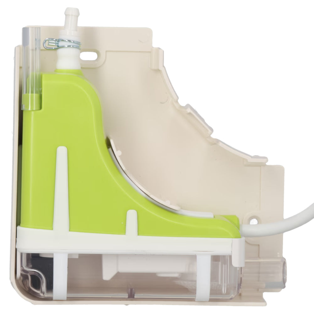 Aspen Silent+ Mini Lime im Querschnitt mit elfenbeinfarbigen Gehaeuse, limegruener Einheit und transparentem Bereich | klimaworld.com