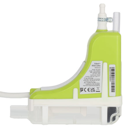 Aspen Silent+ Mini Lime Pumpeneinheit in Limegruen mit transparentem Gehaeuse und weissem Schlauch | klimaworld.com