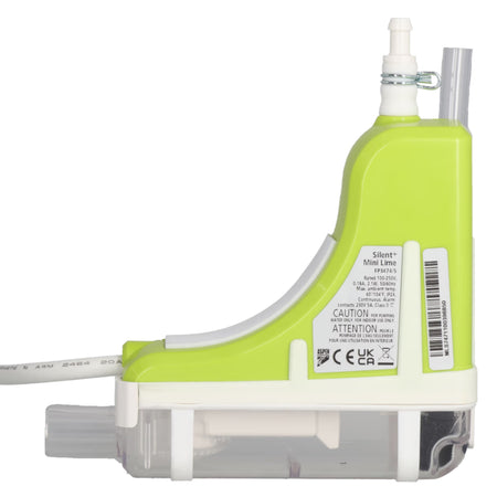 Aspen Silent+ Mini Lime Pumpeneinheit in Limegruen mit transparentem Gehaeuse und weissem Schlauch | klimaworld.com