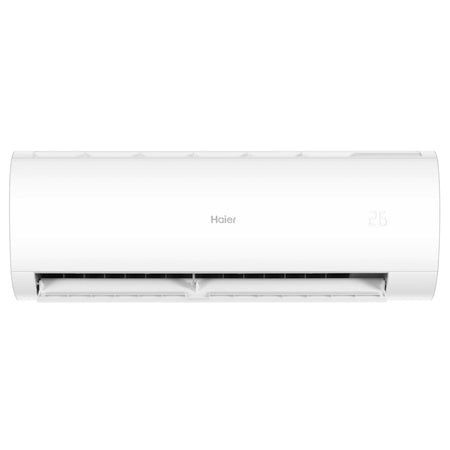 weisses Haier Klimaanlage Wandgeraet Pearl Premium mit offenem Luftauslass, Haier-Logo mittig | Klimaworld.com
