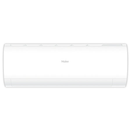 Haier Klimaanlage Wandgeraet Pearl Premium, weisses Innengeraet mit Haier Logo mittig, abgerundete Seiten | Klimaworld.com
