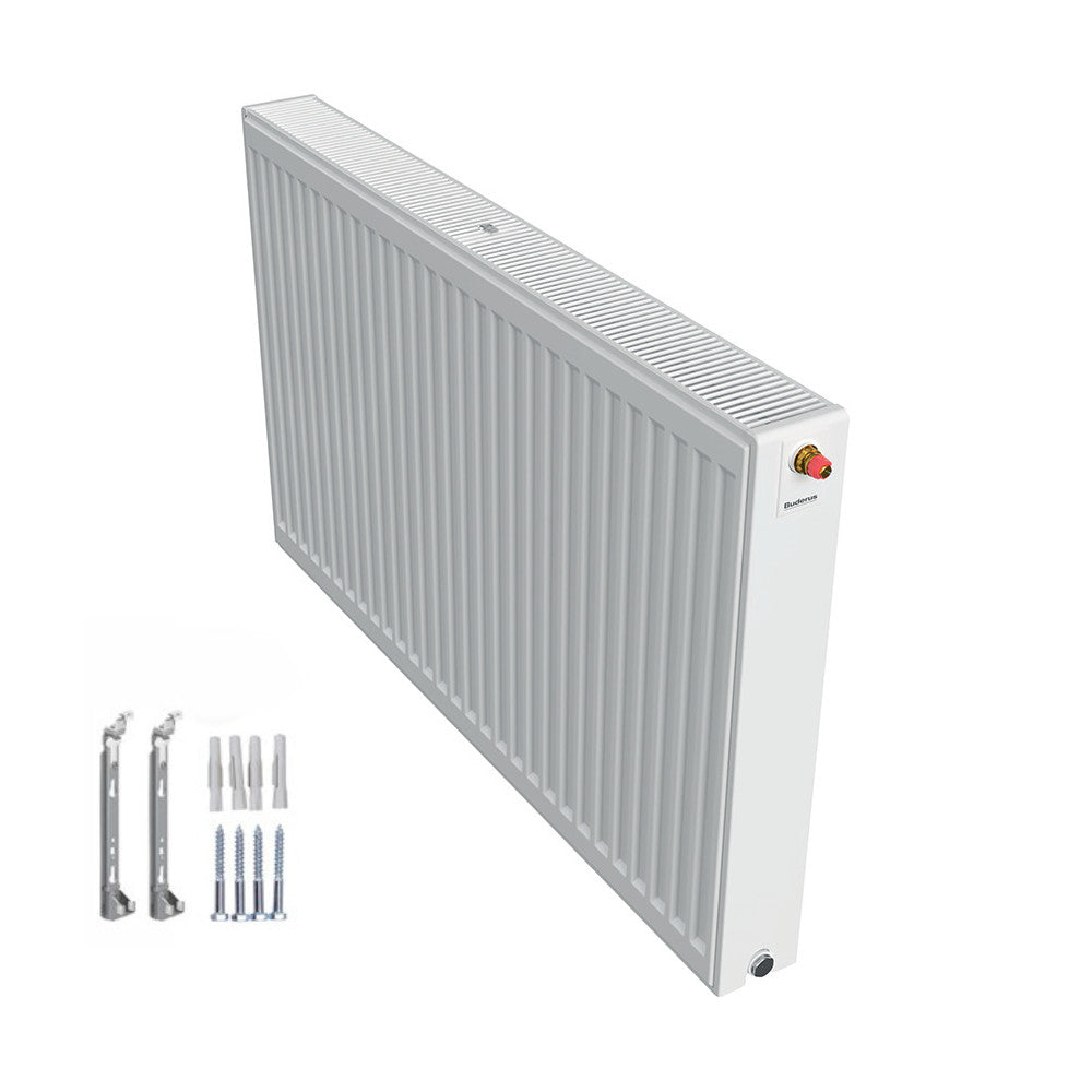 Profilierter Ventilkompaktheizkoerper 2.0 Logatrend in Weiss mit integriertem Ventil und Montagematerial | Klimaworld.com
