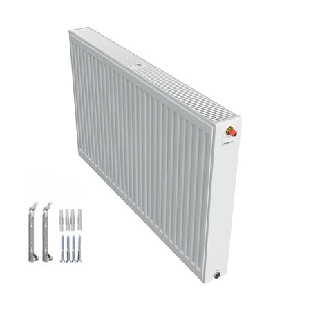 Profilierter Ventilkompaktheizkoerper 2.0 Logatrend in Weiss mit integriertem Ventil und Montagematerial | Klimaworld.com