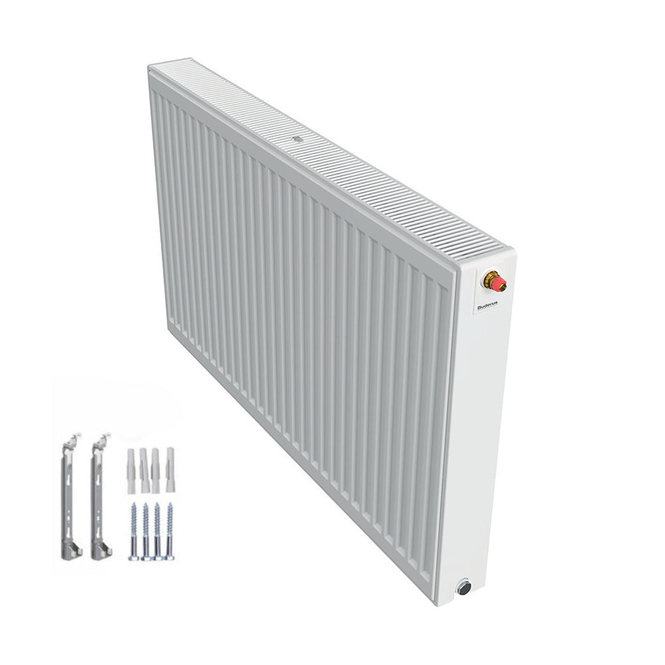 Profilierter Ventilkompaktheizkoerper 2.0 Logatrend in Weiss mit integriertem Ventil und Montagematerial | Klimaworld.com