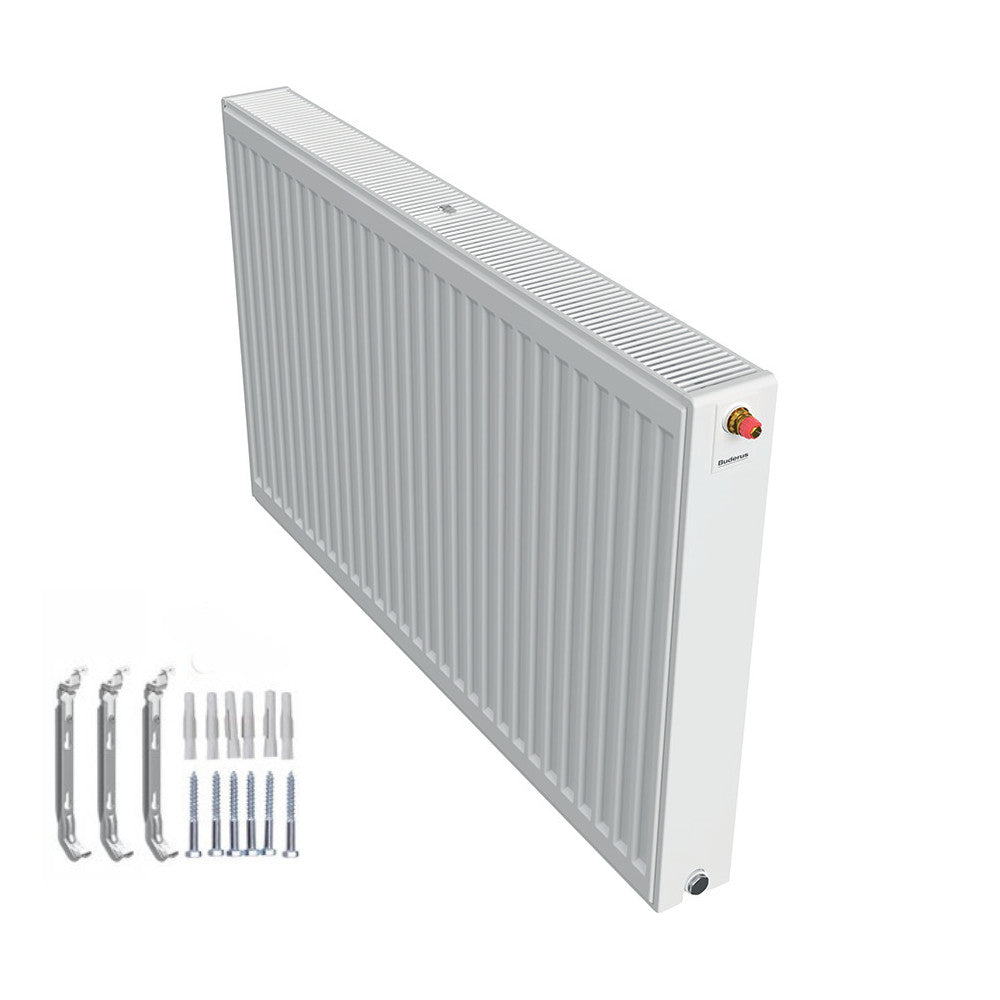 Profilierter Ventilkompaktheizkoerper 2.0 Logatrend in Weiss mit integriertem Ventil und Montagematerial | Klimaworld.com