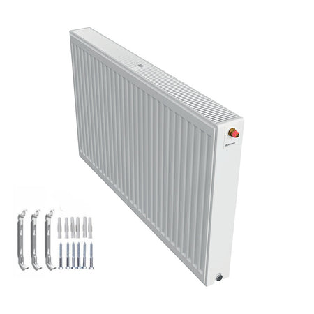 Profilierter Ventilkompaktheizkoerper 2.0 Logatrend in Weiss mit integriertem Ventil und Montagematerial | Klimaworld.com