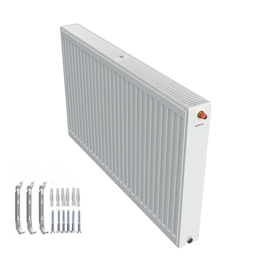 Profilierter Ventilkompaktheizkoerper 2.0 Logatrend in Weiss mit integriertem Ventil und Montagematerial | Klimaworld.com