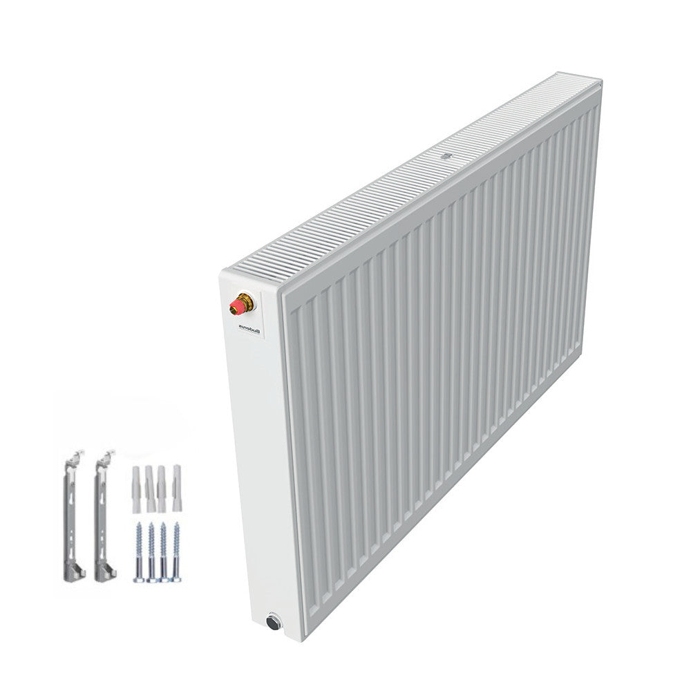 Profilierter Ventilkompaktheizkoerper 2.0 Logatrend in Weiss mit integriertem Ventil und Montagematerial | Klimaworld.com