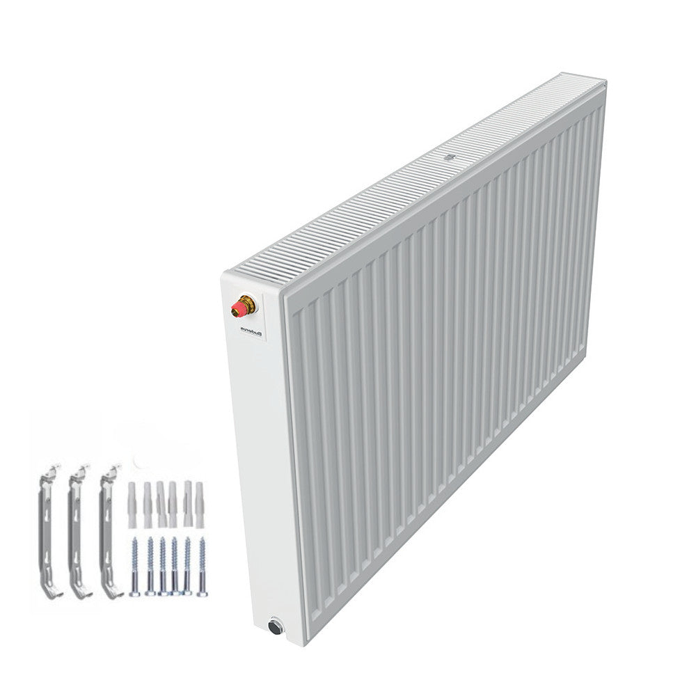 Profilierter Ventilkompaktheizkoerper 2.0 Logatrend in Weiss mit integriertem Ventil und Montagematerial | Klimaworld.com