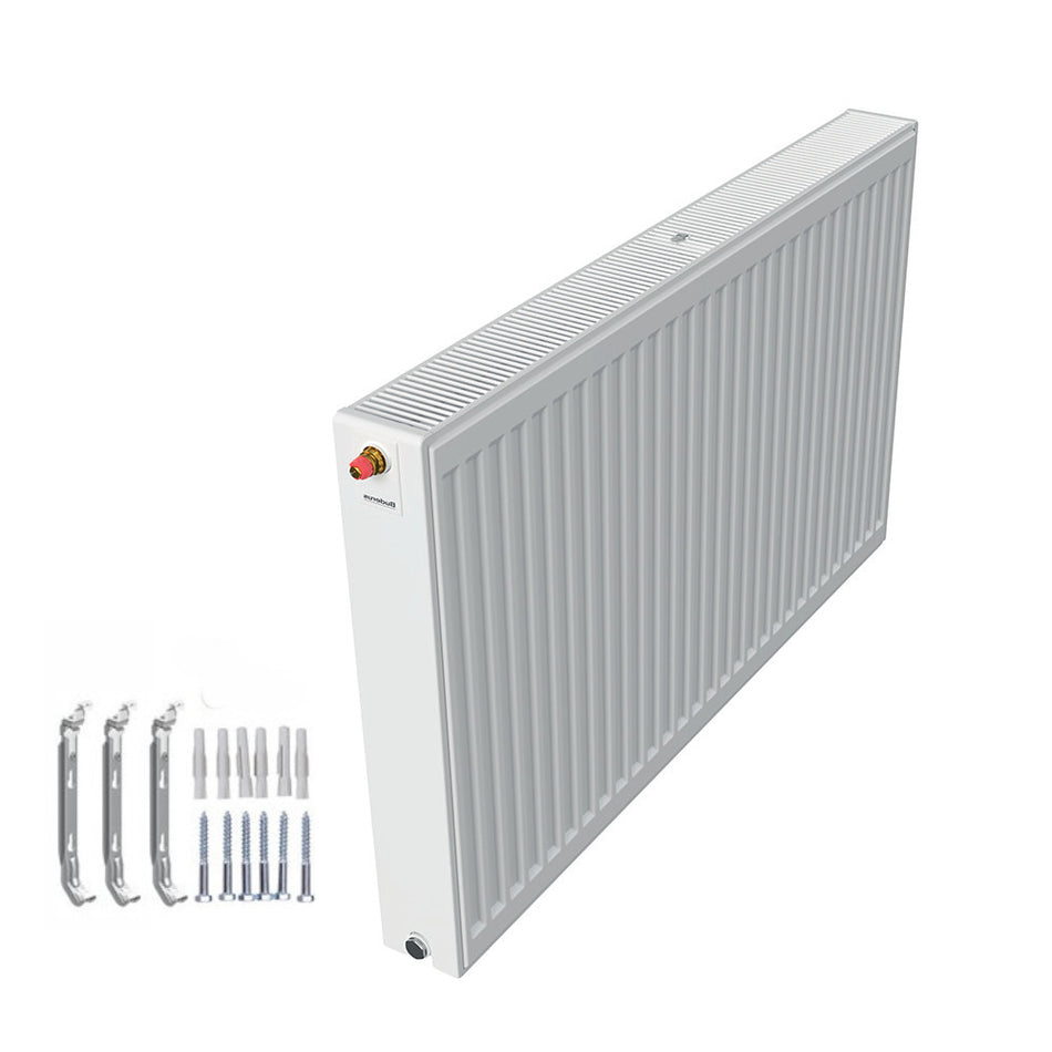 Profilierter Ventilkompaktheizkoerper 2.0 Logatrend in Weiss mit integriertem Ventil und Montagematerial | Klimaworld.com