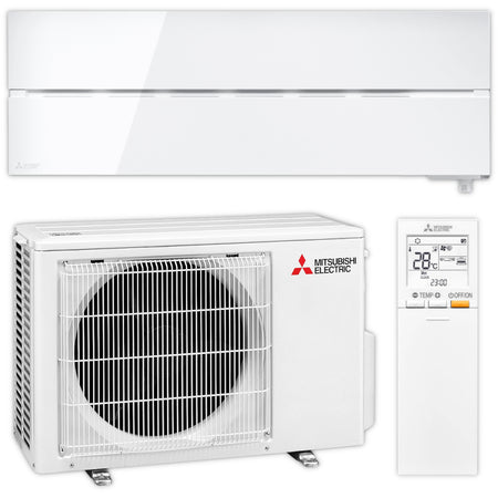 Mitsubishi Klimaanlage Set weisses Wandgeraet Diamond MSZ-LN mit weissem Aussengeraet und weisser Fernbedienung | Klimaworld.com
