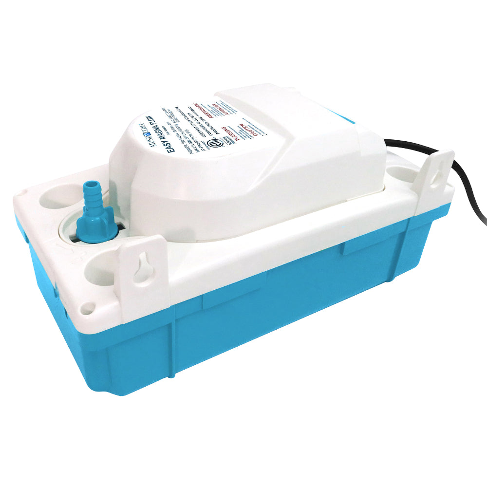 Mundoclima Easy Magna Flow Kondensatpumpe in Weiss und Blau mit Schlauchanschluss und Kabel | Klimaworld.com

