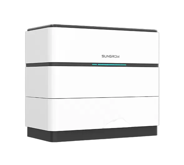 Sungrow weisser, rechteckiger Batteriespeicher mit schwarzen Akzenten und Schriftzug | Klimaworld.com