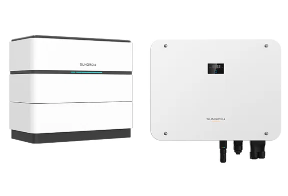 Sungrow weisses Batterieset bestehend aus Batteriespeicher und Wechselrichter | Klimaworld.com