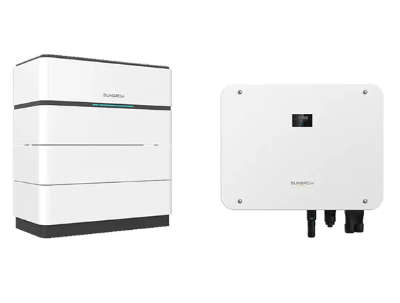 Sungrow weisses Batterieset bestehend aus Batteriespeicher und Wechselrichter | Klimaworld.com