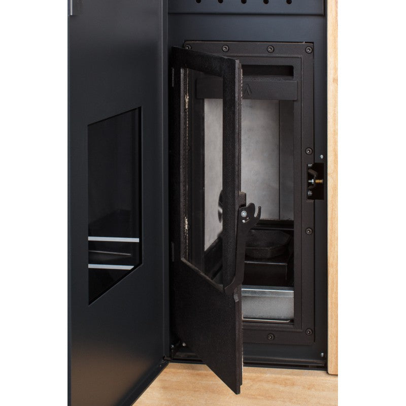 KRETZ | Pelletofen AGURO 3 | Glas mit Quadraten | 6,4 kW - Öffnung Brennraum