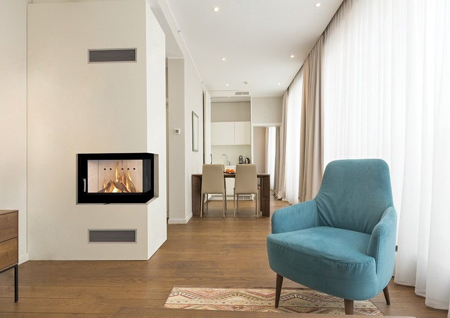 Warmluft Kamineinsatz Flamen Alfa 50H R (K), rechts, mit Klapptür 6kW