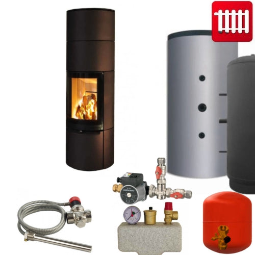 Kaminofen wasserführend Spartherm Ambiente A4 H2O 8 kW komplett Set