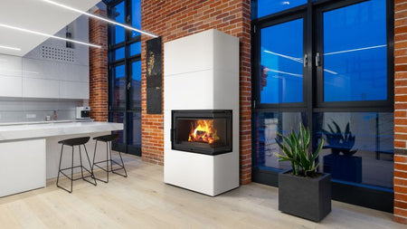 Kratki Kaminofen Simple 8 - rechts | Bauart 1 | Bausatz weiß | 8 kW - Ambientebild