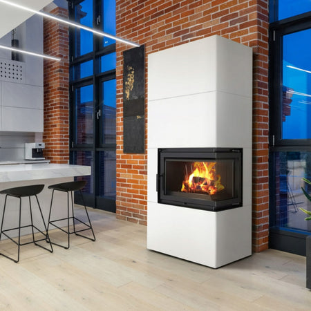 Kratki Kaminofen Simple 8 - 2-seitig rechts | Bauart 1 | Bausatz weiß | 8 kW - Ambientebild
