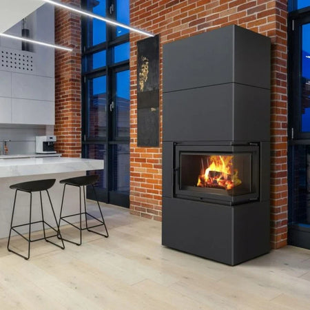 Kratki Kaminofen Simple 8 - 2-seitig rechts | Bauart 1 | Bausatz schwarz | 8 kW - Ambientebild