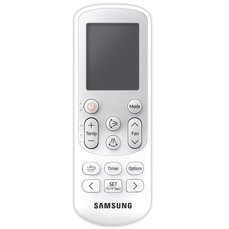 Samsung Fernbedienung in Weiss fuer Mini-Deckenkassette WindFree Klimaanlage mit Display, Symboltasten und Blindenschriftpunkten | Klimaworld.com