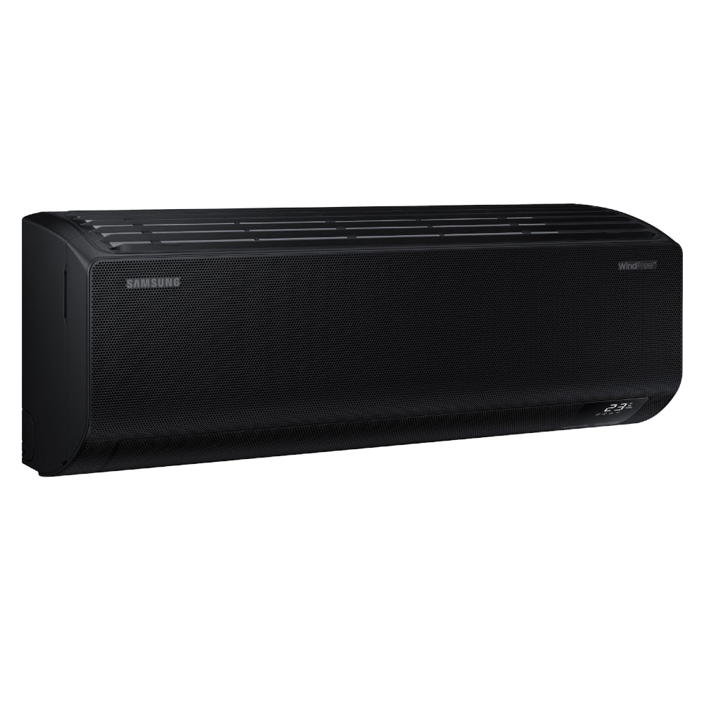 Samsung Klimaanlage Wandgeraet WindFree Avant AR70F09C1ABNEU in Schwarz, seitliche Ansicht mit Display rechts | Klimaworld.com