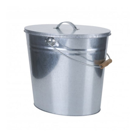 KaminoFlam | Ascheeimer | verzinkt | 15 l | mit Deckel | Klimaworld.com